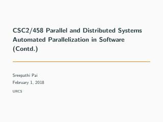 05-Automated Parallelization in Software(Contd.)