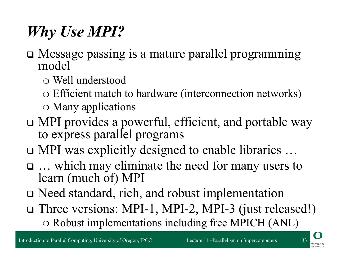 11-Parallelism on Supercomputers and the Message Passing Interface (MPI)