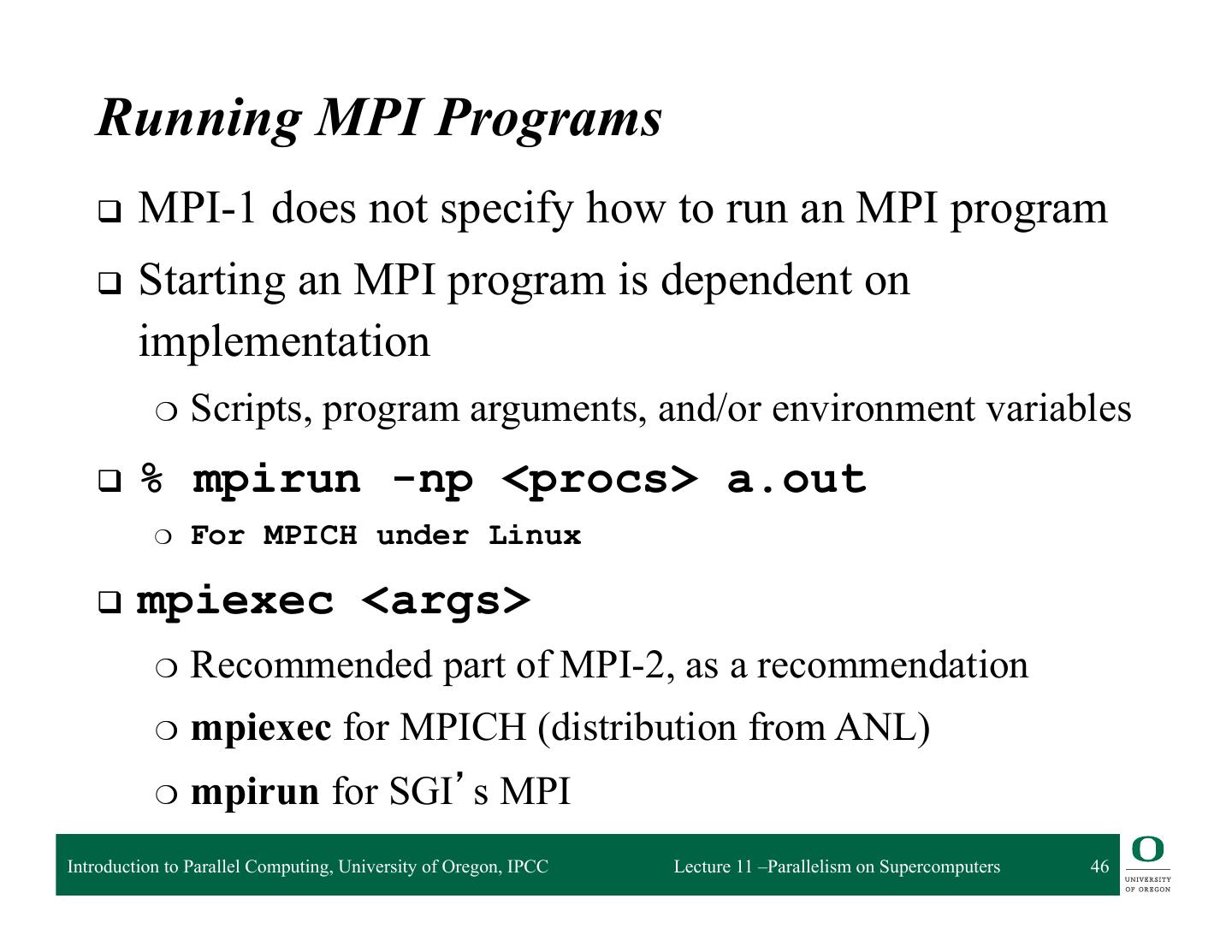 11-Parallelism on Supercomputers and the Message Passing Interface (MPI)