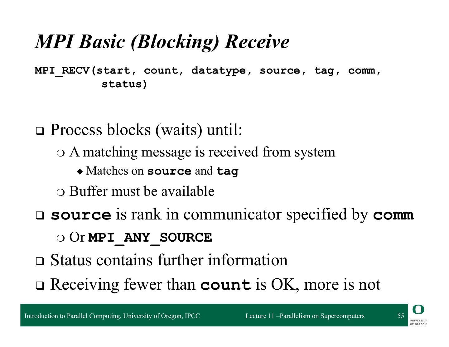 11-Parallelism on Supercomputers and the Message Passing Interface (MPI)