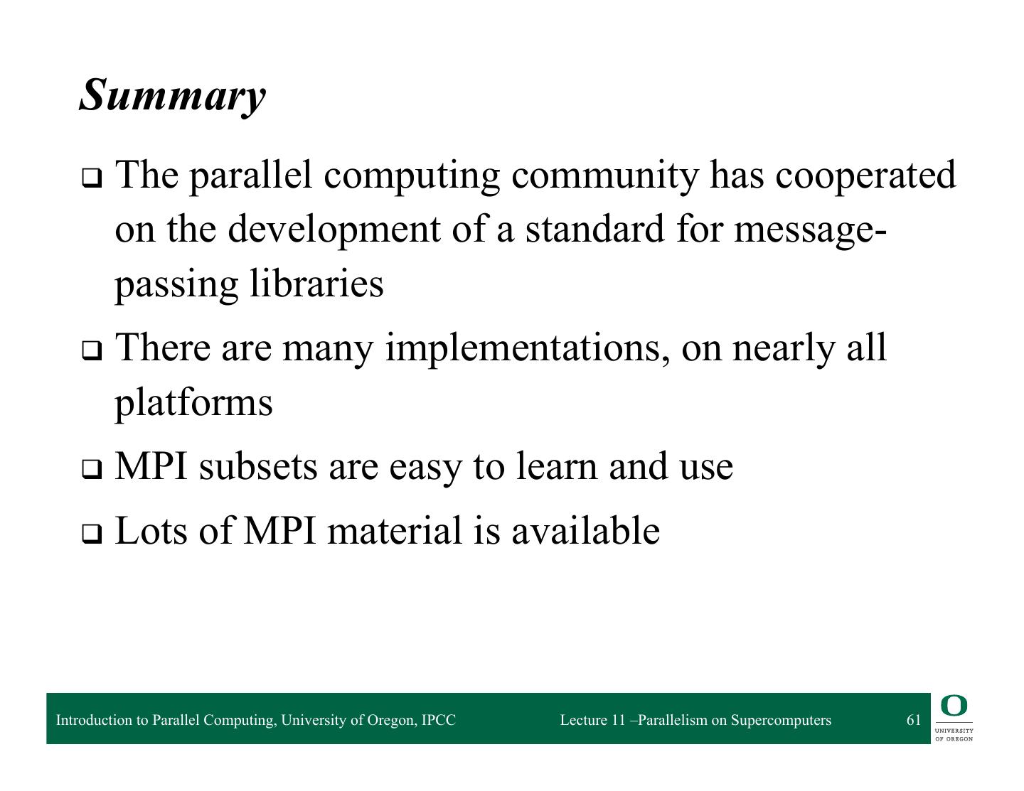11-Parallelism on Supercomputers and the Message Passing Interface (MPI)