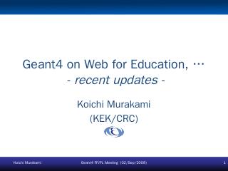 Geant4 on Web for Education