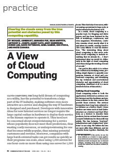 A View of Cloud Computing