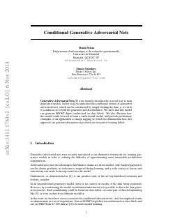 Conditional Generative Adversarial Nets