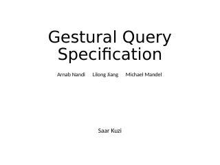 Gestural Query Specification