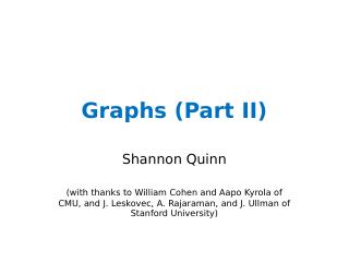 Graphs II