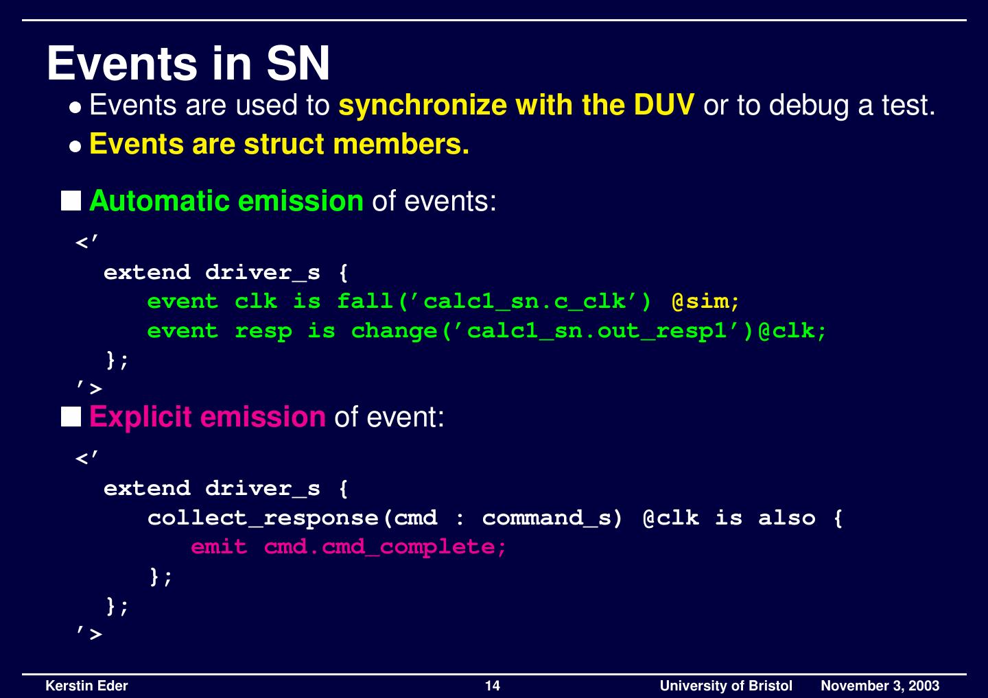 High Level Simulation based Verification