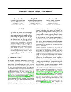 Importance Sampling for Fair Pol