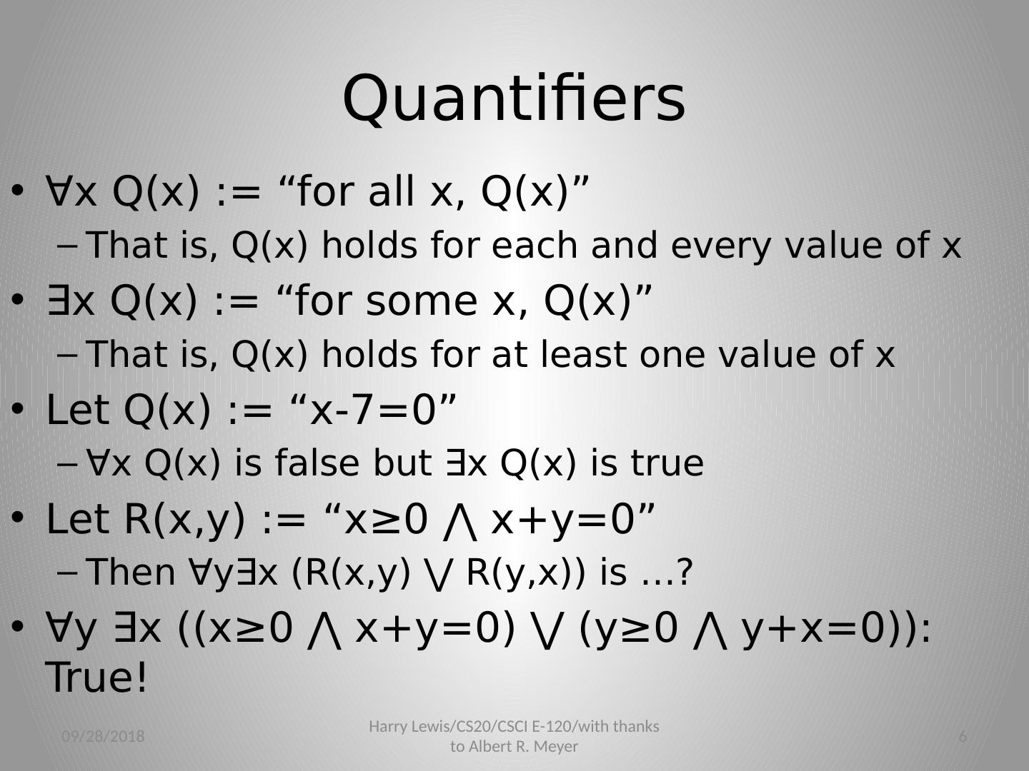 Logic with quantifiers