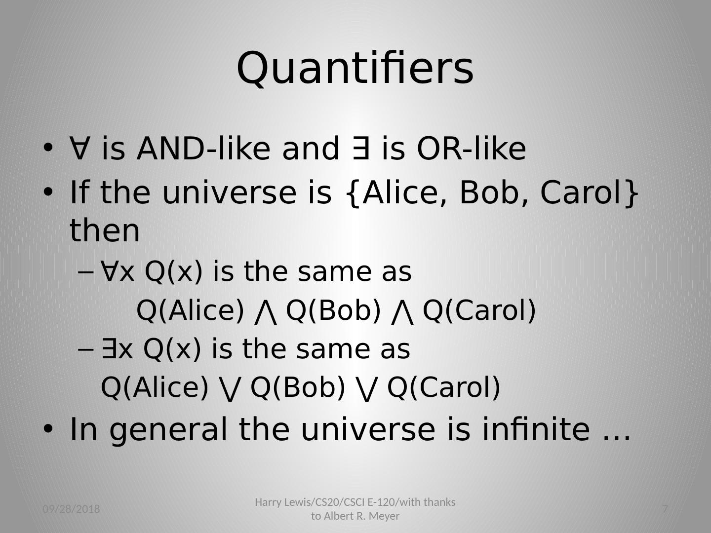 Logic with quantifiers