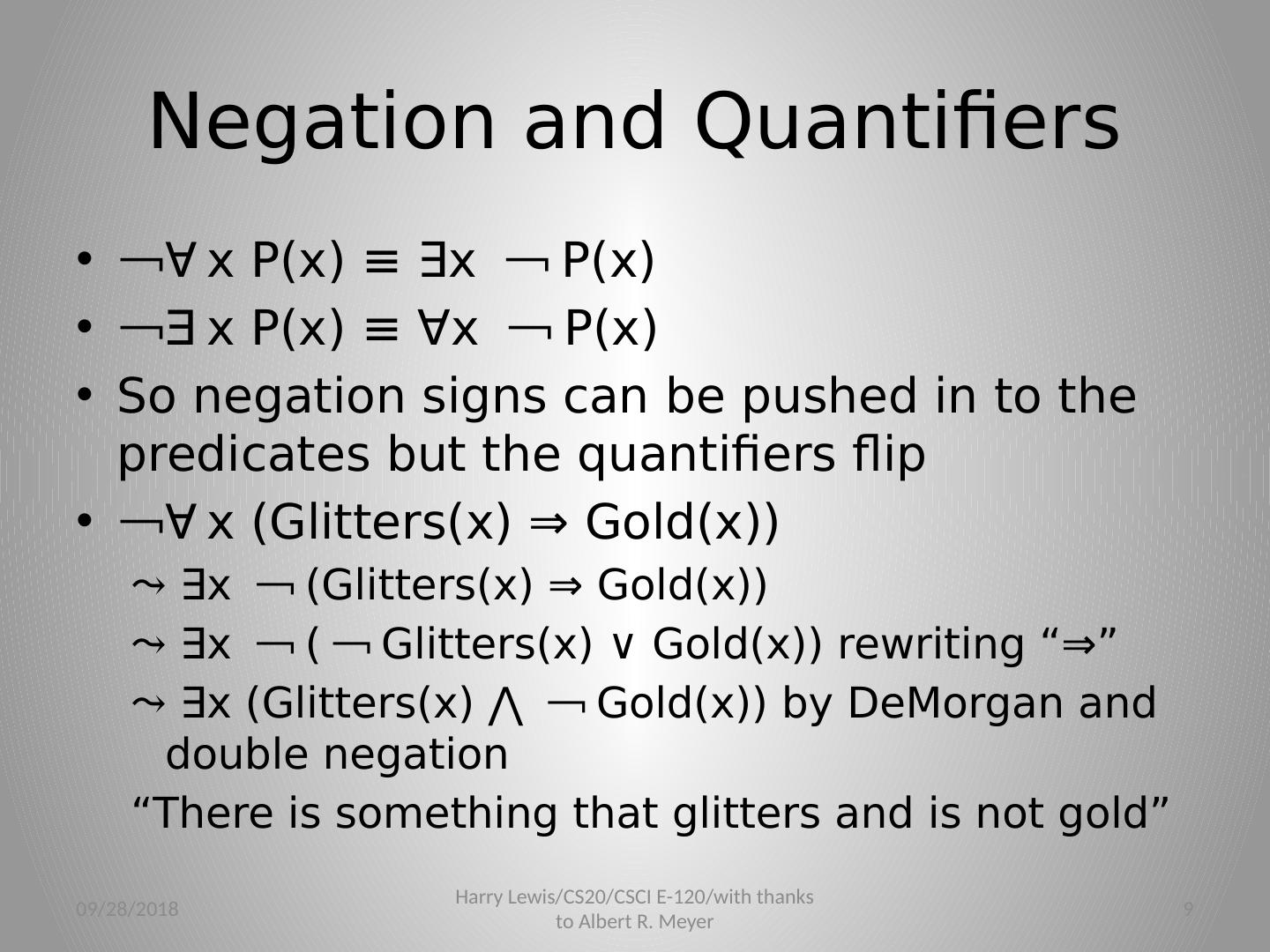 Logic with quantifiers