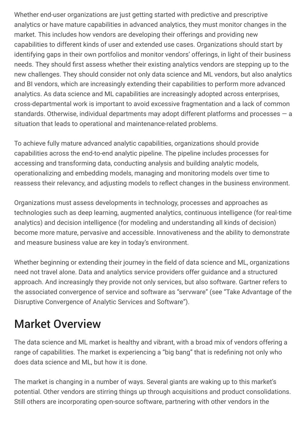 Magic Quadrant for Data Science and Machine Learning Platforms