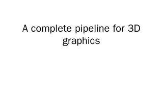 A complete pipeline for 3D graphics