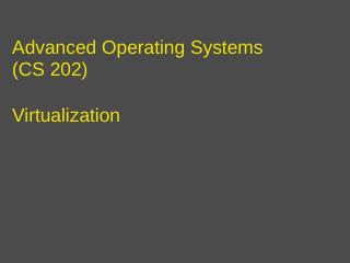 Advanced Operating Systems - UCR CS