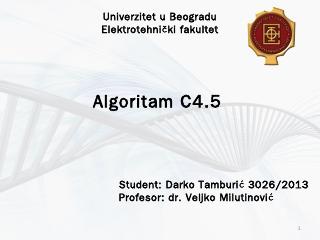 Algoritam C4.5 (Darko Tamburic)