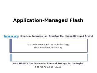 Application Managed Flash