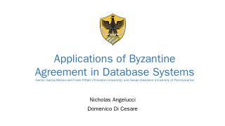 Applications of Byzantine Agreement in Databa...
