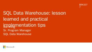 Azure SQL Data Warehouse lessons learned and ...