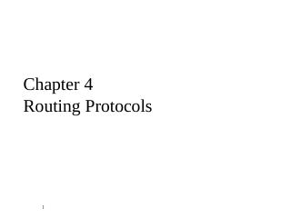 Chapter 4 Routing Protocols