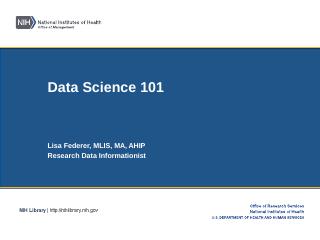 Data Science 101 - NIH