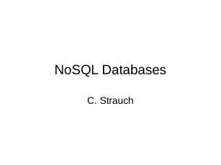 NoSQL