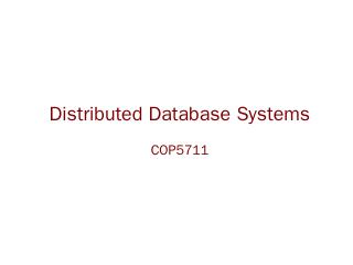 Distributed Databases - cs.ucf.edu