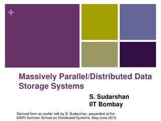 Distributed Databases - CSE, IIT Bombay