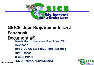 Doc. 9: Status of GSICS User Requirements - WMO