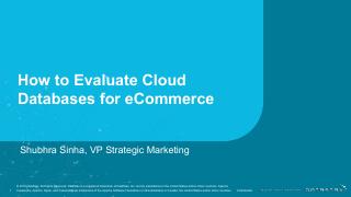 How to Evaluate Cloud  Databases for eCommerce