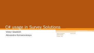 C# in Survey Solutions