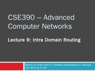 Intra Domain Routing