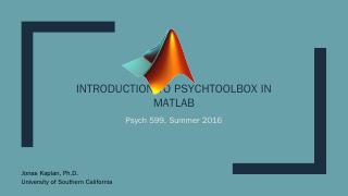 Introduction to PsychToolbox in MATLAB - Jona...