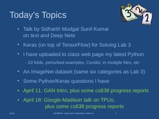 Keras for Lab 3 - Wisc