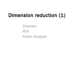 Lecture 12 Dimension reduction  PCA and SIR