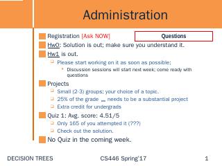 Lecture #2: Decision Trees