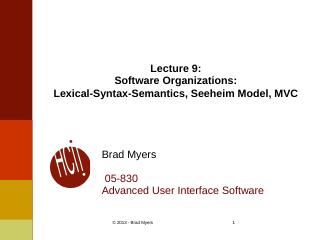 Lexical-Syntax-Semantics, Seeheim Model, MVC