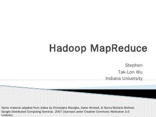 MapReduce in Apache Hadoop - HPC University