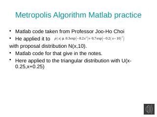 Matlab implementation of MCMC - UFL MAE