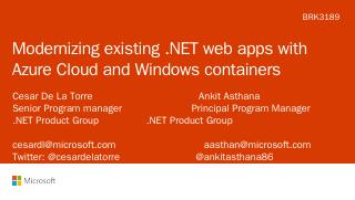 Modernizing existing .NET applications with W...