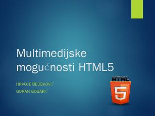 Multimedijske mogunosti HTML5