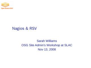 Nagios &amp; RSV - Indico - FNAL