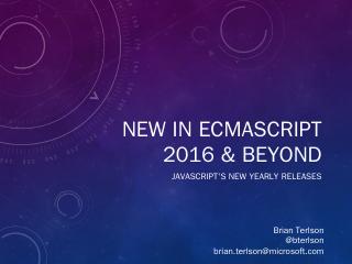 New In ECMAScript 2015