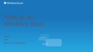 Node.JS on Windows Azure