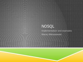 NoSQL