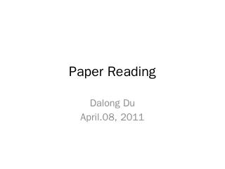 Paper Reading