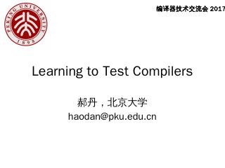 Learning to test compilers