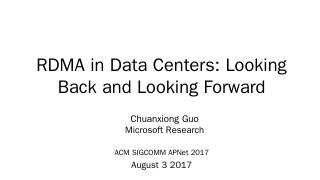 RDMA over Commodity Ethernet at Scale - Chuan...