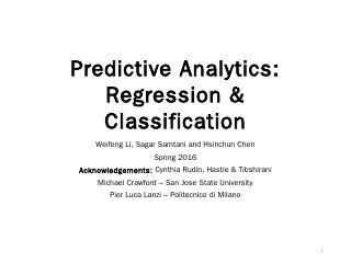 Regression and Classification