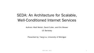 SEDA - EECS @ Michigan - University of Michigan