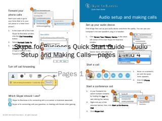 SkypeforBusinessQuickStartGuide-AudioSetupand...